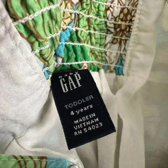 Baby Gap Toddler Girls Green and Blue Floral Flowy Sundress Size 4 Years - Picture 3 of 5